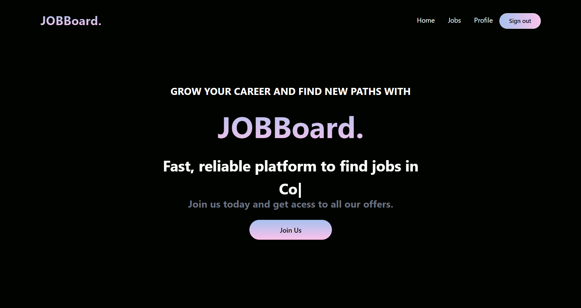 dev project jobboard